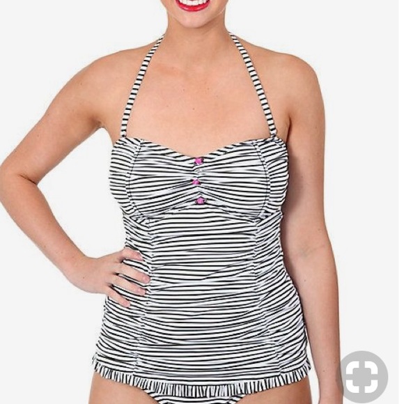 Betsey Johnson Other - Betsey Johnson stripe sensation bandeaukini large